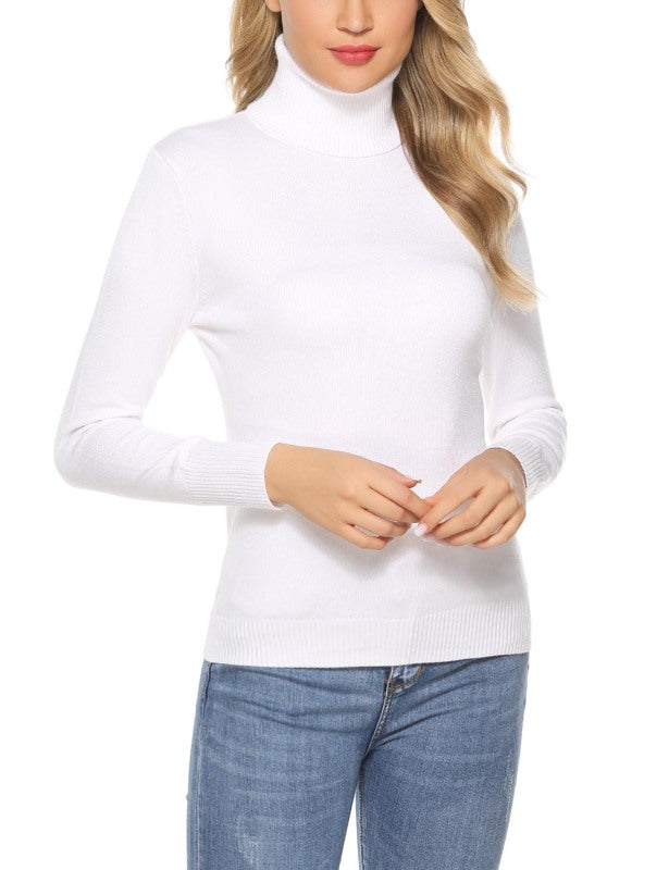 Ladies Casual Fashion Turtleneck Pullover Sweater