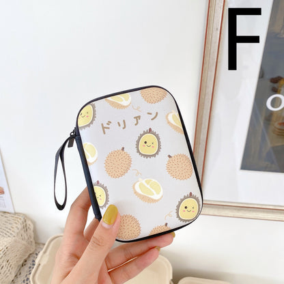 Fruit Rectangular Earphone Storage Bag Coin Purse