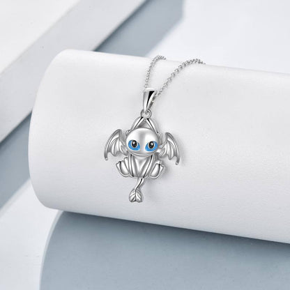 Sterling Silver How to Train Your Dragon Toothless Light Night Fury Charm Pendant Necklace Jewelry