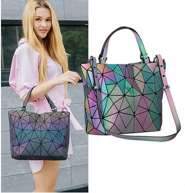 Geometric Luminous Purse And Handbag