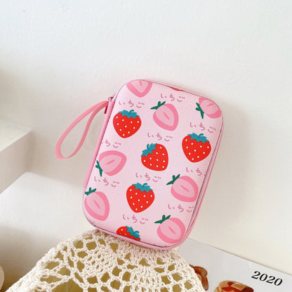 Fruit Rectangular Earphone Storage Bag Coin Purse