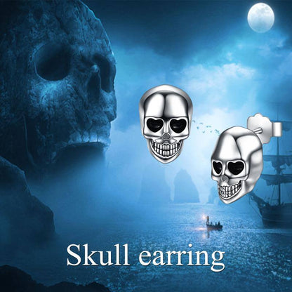 Skull Stud Earrings Sterling Silver Gifts for Women Girls Friend