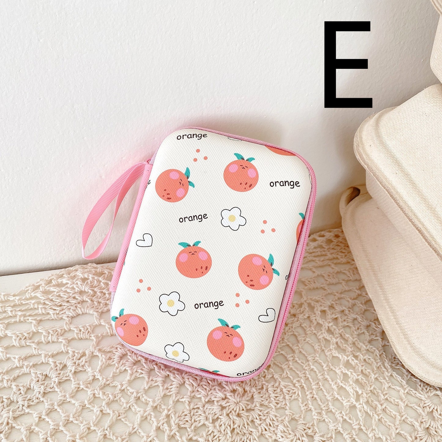 Fruit Rectangular Earphone Storage Bag Coin Purse