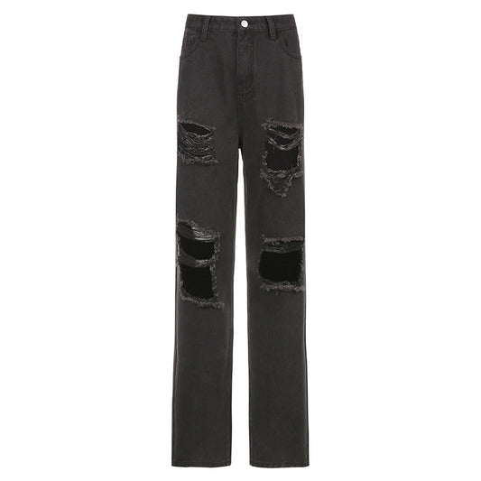 Fashion Casual High-waist Straight-leg Pants Trousers