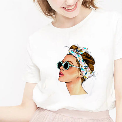 Camiseta Female T-shirt Lip Lipstick Tops Tee Women's Summer T Shirt Shirt