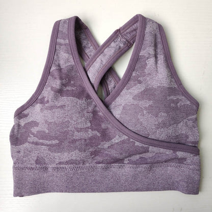 Nepoagym Women Camo Seamless Bra Seamless Sports Bra Padded Push Up Bra Sports Bra High Impact Women Yoga Top Sports Shirt