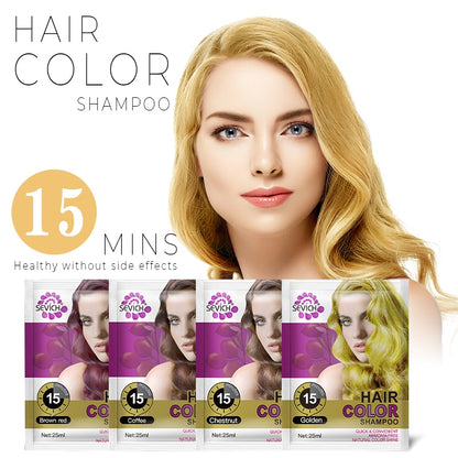 Sevich 10pcs/lot Hair Color Shampoo 15 Minutes Fast Hair Color Gel For Men and Women Hair Color Product Instant Black Hair