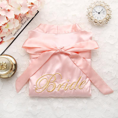 Bride Bridesmaid Wedding Robe Embroidery Kimono Bathrobe Gown Nightgown Casual Satin Short Women Sexy Nightwear Sleepwear