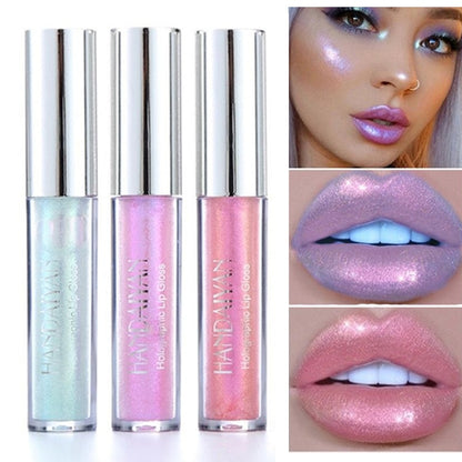 Polarized Lip Gloss Longlasting Mermaid Glitter Lipstick Waterproof Moisturize Jelly Luminous Glitter Lipgloss Lip Makeup 6color