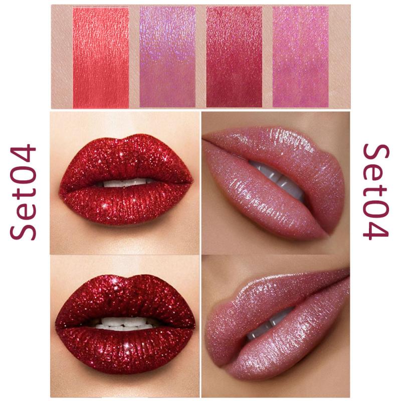 4 Colors Makeup Lipstick Cosmetics Lipstick Set Lip Tint Lip Gloss Waterproof Maquillaje Matte Long Lasting Make Up Pomade Kits