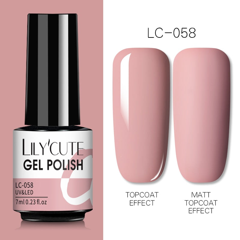 LILYCUTE 7ML Gel Nail Polish Nude Vernis Semi-Permanent Nail Polish For Nails Soak Off UV LED UV Gel DIY Nail Art Gel Varnishes