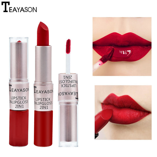 Waterproof Lip Gloss Lipstick Beauty Cosmetics Lipsticks Red Lip Tint Matte Lipstick Long Lasting Moisture Lips Makeup Lip Gloss