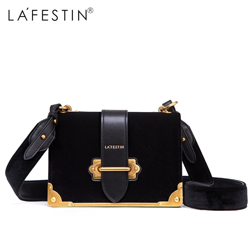 LA FESTIN 2021 New Fashion Luxury Velvet Shoulder Handbag Famous Women Brand All-match Niche Underarm Crossbody Bag High Quality