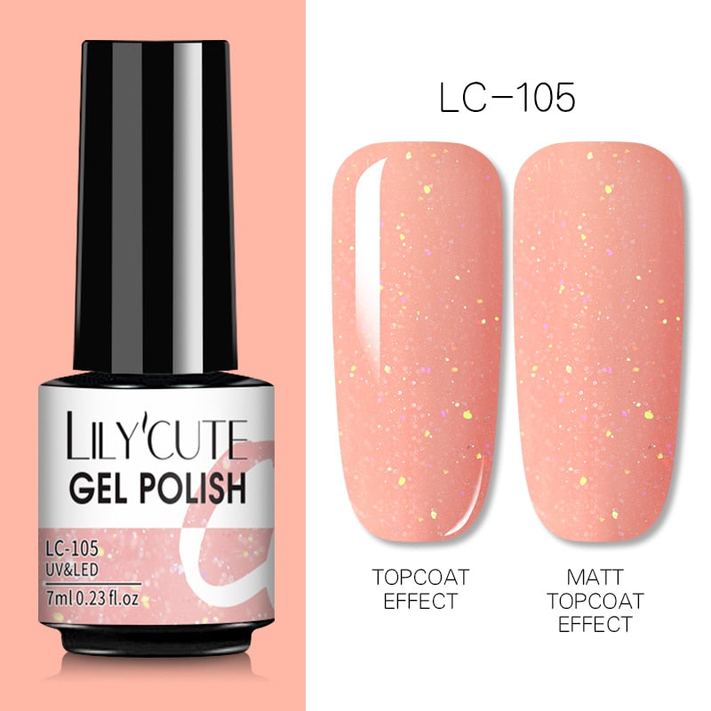 LILYCUTE 7ML Gel Nail Polish Nude Vernis Semi-Permanent Nail Polish For Nails Soak Off UV LED UV Gel DIY Nail Art Gel Varnishes