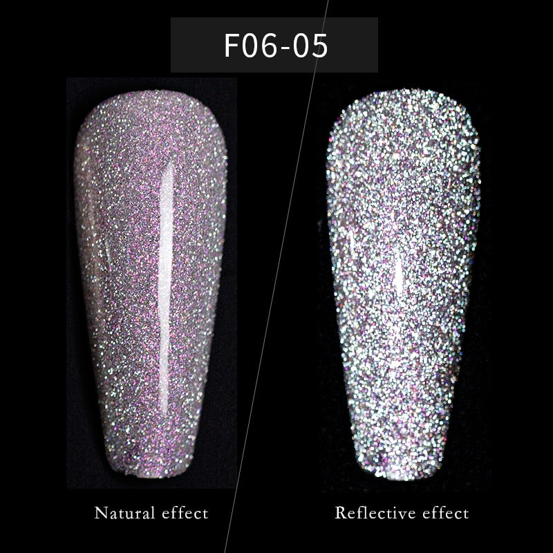 Vendeeni 15ml Glitter Chips Diamond Gel Nail Polish Sparkling Laser Nail Art Gel Varnish UV LED Soak Off Gel Lacquer 15 Colors