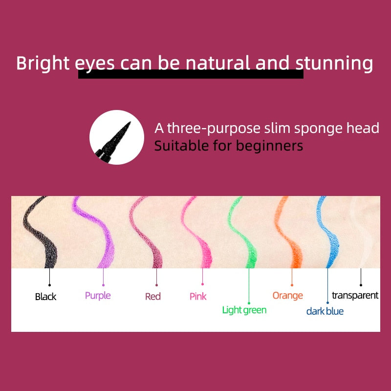 Black Waterproof Eyeliner Makeup Lasting Eyelashes Self-adhesive Eyeliner Natural Soft Quick-drying Eyeliner Beauty Tool