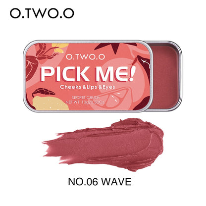 O.TWO.O Multifunctional Makeup Palette 3 IN 1 Lipstick Blush For Face Eyeshadow Lightweight Matte Lip Tint Natural Face Blush