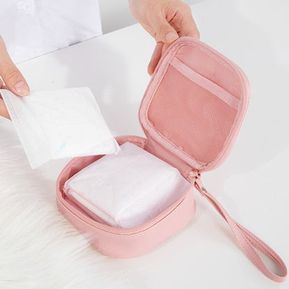 Girls Sanitary Napkin Pad Pouch PU Leather Tampon Storage Bag Portable Makeup Lipstick Key Earphone Data Cables Travel Organizer