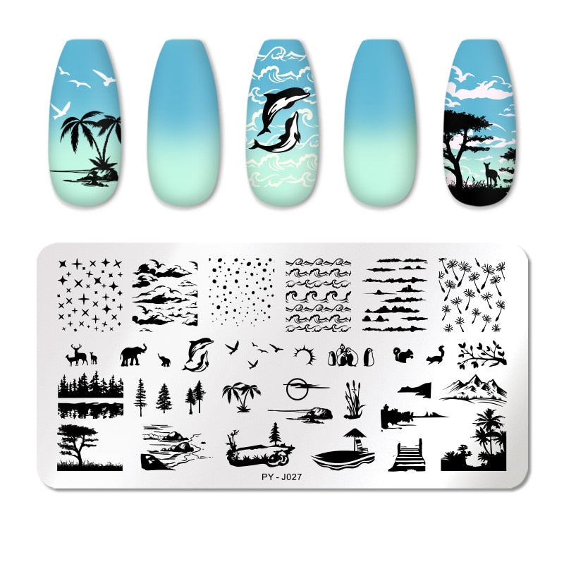 PICT YOU 12*6cm Nail Art Templates Stamping Plate Design Flower Animal Glass Temperature Lace Stamp Templates Plates Image