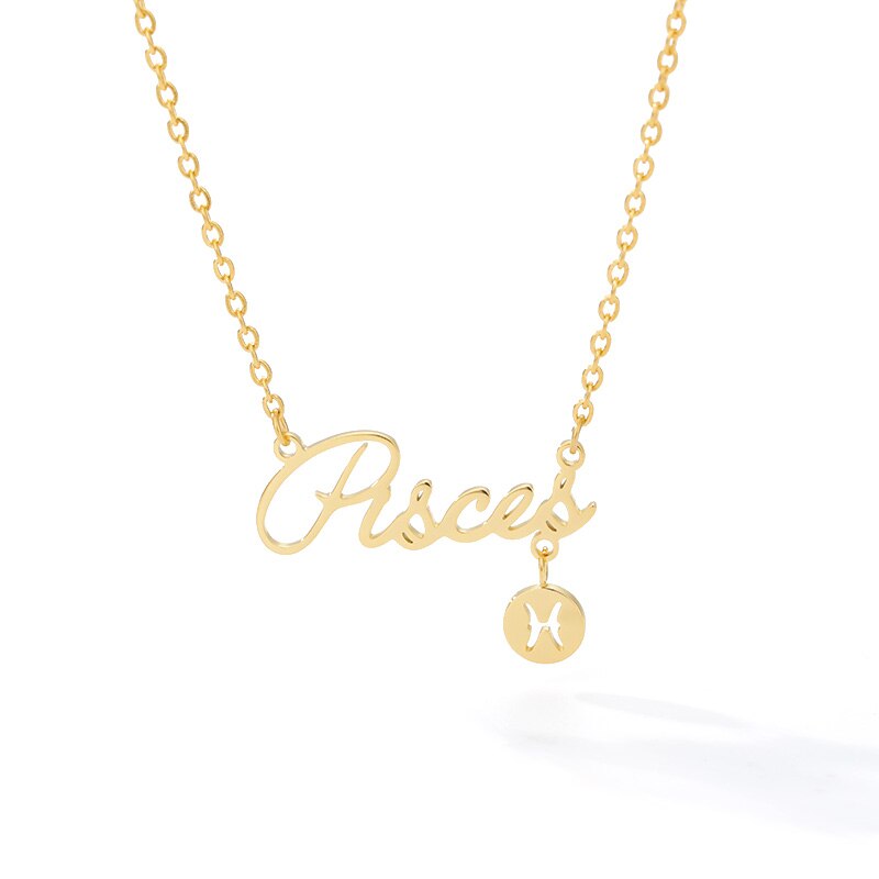 Virgo Libra Sagittarius Constellations Pendants Stainless Steel Charm Jewelry Necklaces For Best Birthday Gift Feminino