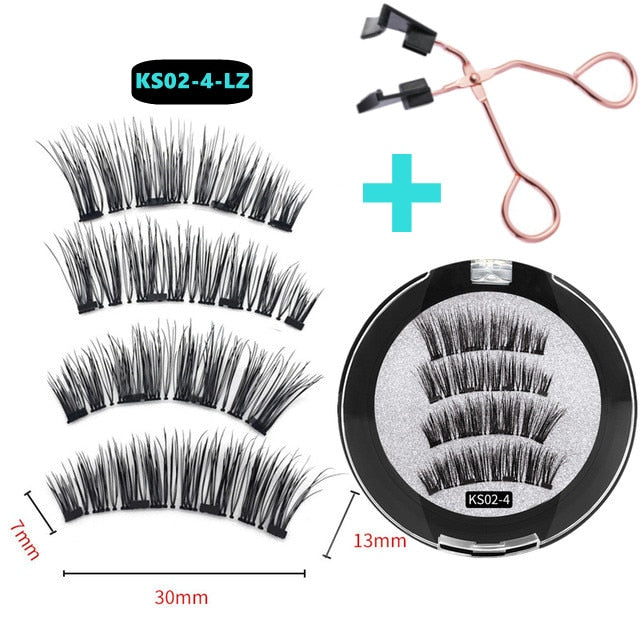 3D magnetic eyelashes With 4/5 Magnets handmade makeup Mink eyelashes extended false eyelashes Reusable false eyelashes