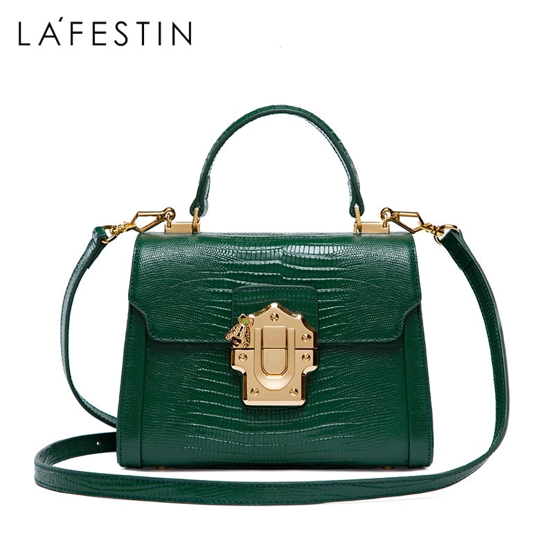 LA FESTIN 2021 New Women Serpentine Messenger Luxuury Leather Handbag Fashion Classic Crossbody One-shoulder Top Handle Tote Bag