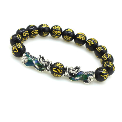 2PCS Obsidian Stone Beads Bracelet Pixiu Bracelet Black Wealth Bracelet Feng shui Bracelets Luck Bracelet for Women Men 2022