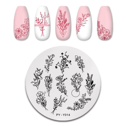 PICT YOU 12*6cm Nail Art Templates Stamping Plate Design Flower Animal Glass Temperature Lace Stamp Templates Plates Image