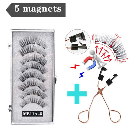 3D magnetic eyelashes With 4/5 Magnets handmade makeup Mink eyelashes extended false eyelashes Reusable false eyelashes