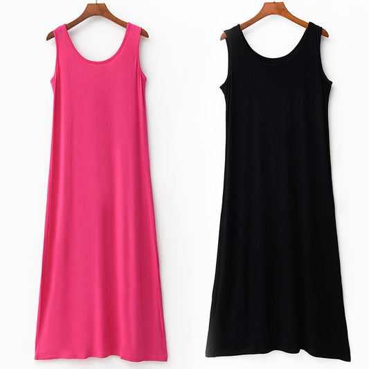 Plus Size 6XL Nightdress Women Casual Sleepwear Long Nightgown Sleeveless Summer Loose Home Dress