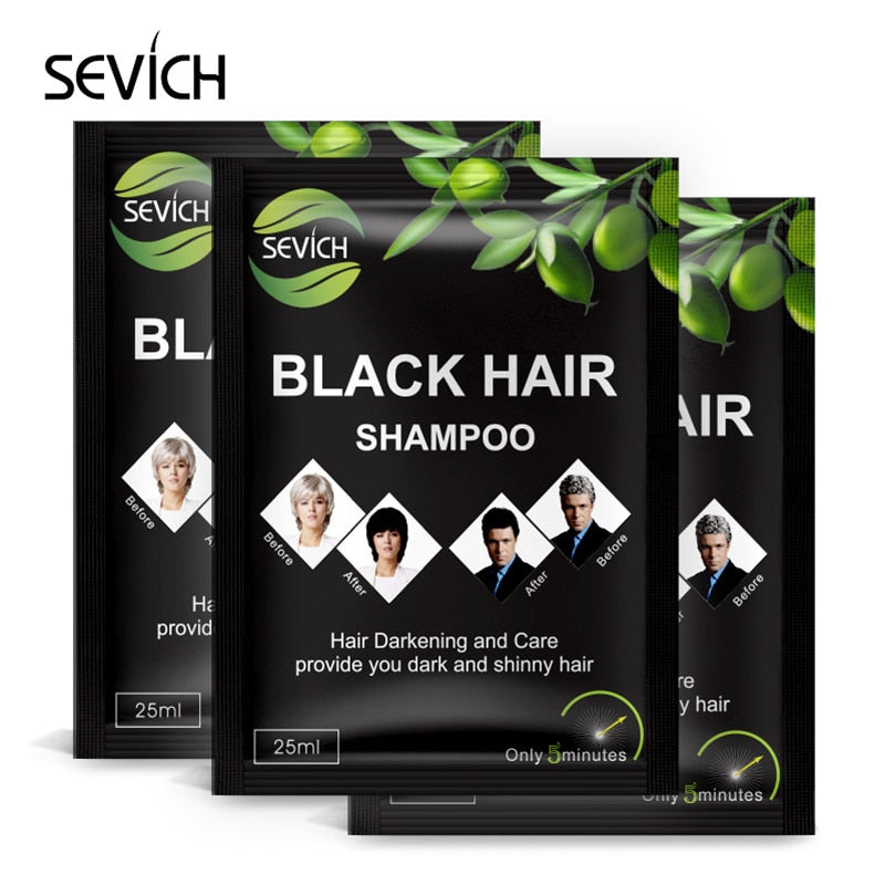 Sevich 10pcs/lot Hair Color Shampoo 15 Minutes Fast Hair Color Gel For Men and Women Hair Color Product Instant Black Hair