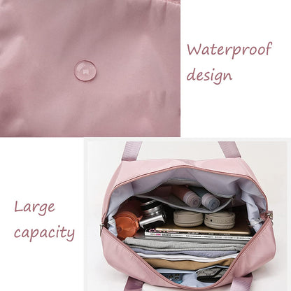 Large-Capacity Folding Travel Bag Foldable Travel Lightweight Waterproof Luggage Duffel Tote Bag Yoga Sport Crossbody Bag Women