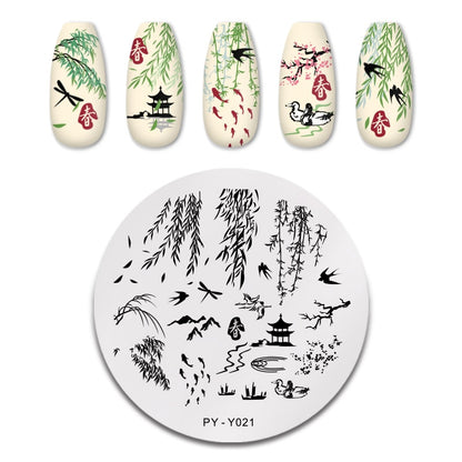 PICT YOU 12*6cm Nail Art Templates Stamping Plate Design Flower Animal Glass Temperature Lace Stamp Templates Plates Image