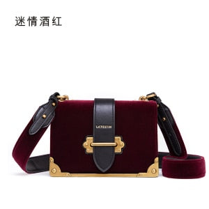 LA FESTIN 2021 New Fashion Luxury Velvet Shoulder Handbag Famous Women Brand All-match Niche Underarm Crossbody Bag High Quality