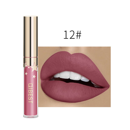 QIBEST Liquid Lipstick Waterproof Lipgloss 24 Color Lipgloss Lipstick Lips Makeup Cosmetic Long Lasting Lip Tint Lip Gloss Matte