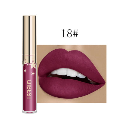 QIBEST Liquid Lipstick Waterproof Lipgloss 24 Color Lipgloss Lipstick Lips Makeup Cosmetic Long Lasting Lip Tint Lip Gloss Matte