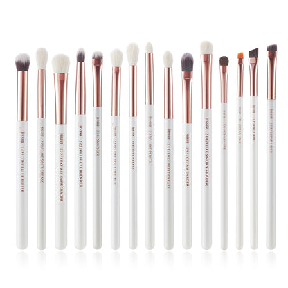 Jessup Makeup Brushes Set 15pcs professional Make up Brush Eyeliner Shader Natural-synthetic Rose-carmin/Silver