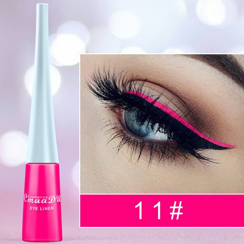 Cmaadu Colorful Liquid Eyeliner Blue Waterproof Long Lasting Diamond Matte Eyeliner Gel Women Makeup Cosmetics HF153