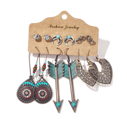 Sundry Fashion Bundles of Women's Vintage Boho Earrings Dangler Eardrop Jewelry Accessories Sets