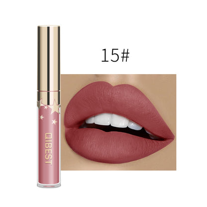 QIBEST Liquid Lipstick Waterproof Lipgloss 24 Color Lipgloss Lipstick Lips Makeup Cosmetic Long Lasting Lip Tint Lip Gloss Matte