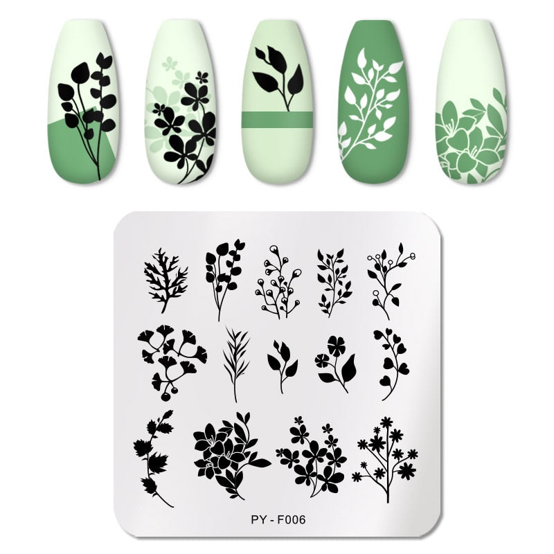 PICT YOU 12*6cm Nail Art Templates Stamping Plate Design Flower Animal Glass Temperature Lace Stamp Templates Plates Image