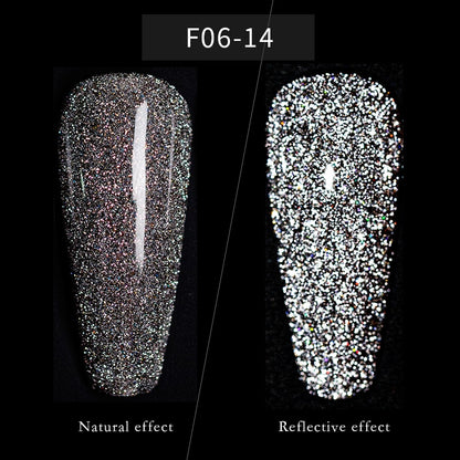 Vendeeni 15ml Glitter Chips Diamond Gel Nail Polish Sparkling Laser Nail Art Gel Varnish UV LED Soak Off Gel Lacquer 15 Colors