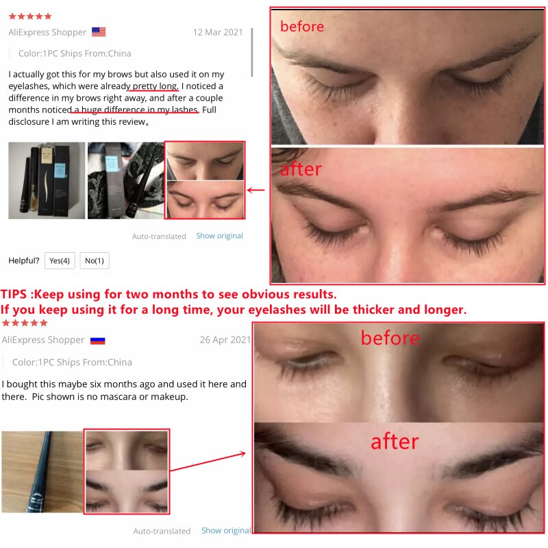 OMY LADY Eyelashes Growth Serum Eyelash Lift Extension Enhancer Longer Fuller Thicker Lengthening Natural Plants 5ml*2