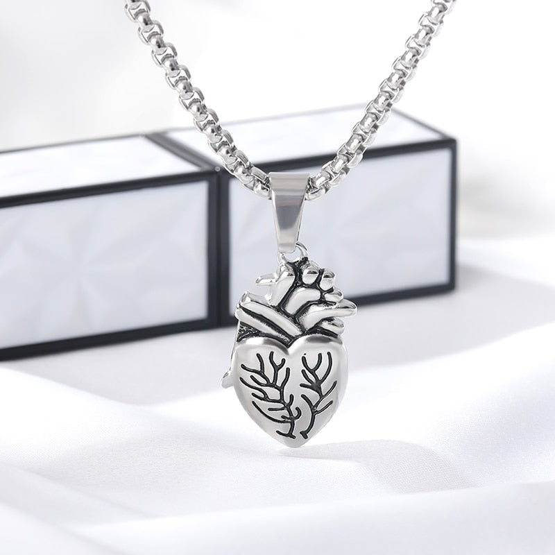 Puzzle Jewelry Couple Collares Anatomical Heart Necklace Women Valentine Day Gift Stainless Steel Bijoux Femme 2022