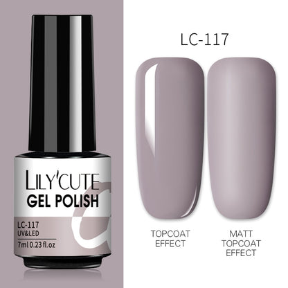 LILYCUTE 7ML Gel Nail Polish Nude Vernis Semi-Permanent Nail Polish For Nails Soak Off UV LED UV Gel DIY Nail Art Gel Varnishes