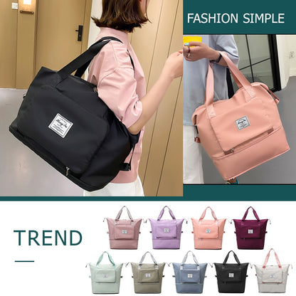 Fashion Women's Shoulder Bag Female Travel Handbag Foldable Large Capacity Shopping Bag Waterproof Oxford Multi-pockets Tote