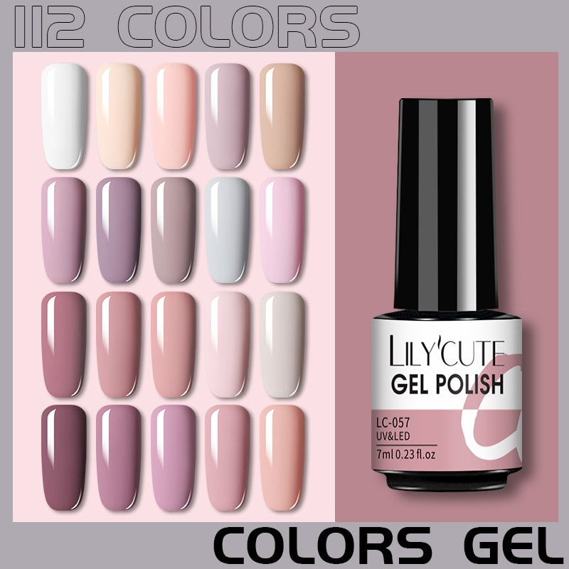 LILYCUTE 7ML Gel Nail Polish Nude Vernis Semi-Permanent Nail Polish For Nails Soak Off UV LED UV Gel DIY Nail Art Gel Varnishes