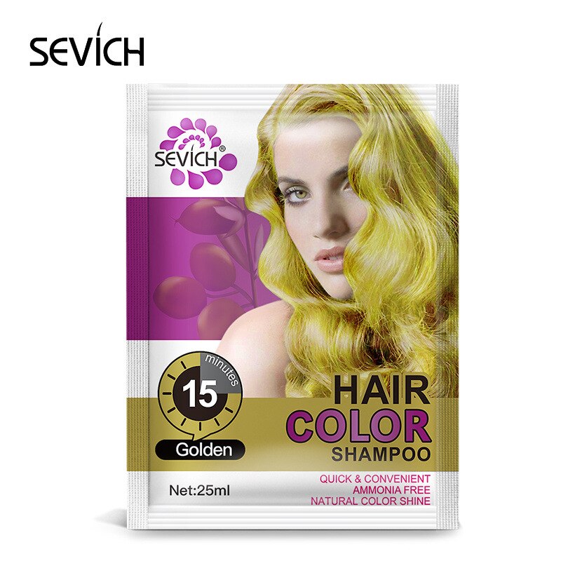 Sevich 10pcs/lot Hair Color Shampoo 15 Minutes Fast Hair Color Gel For Men and Women Hair Color Product Instant Black Hair