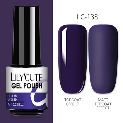 LILYCUTE 7ML Gel Nail Polish Nude Vernis Semi-Permanent Nail Polish For Nails Soak Off UV LED UV Gel DIY Nail Art Gel Varnishes