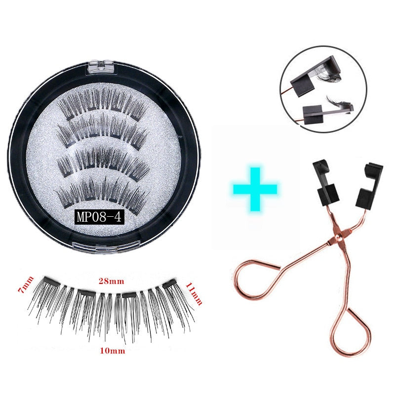 3D magnetic eyelashes With 4/5 Magnets handmade makeup Mink eyelashes extended false eyelashes Reusable false eyelashes